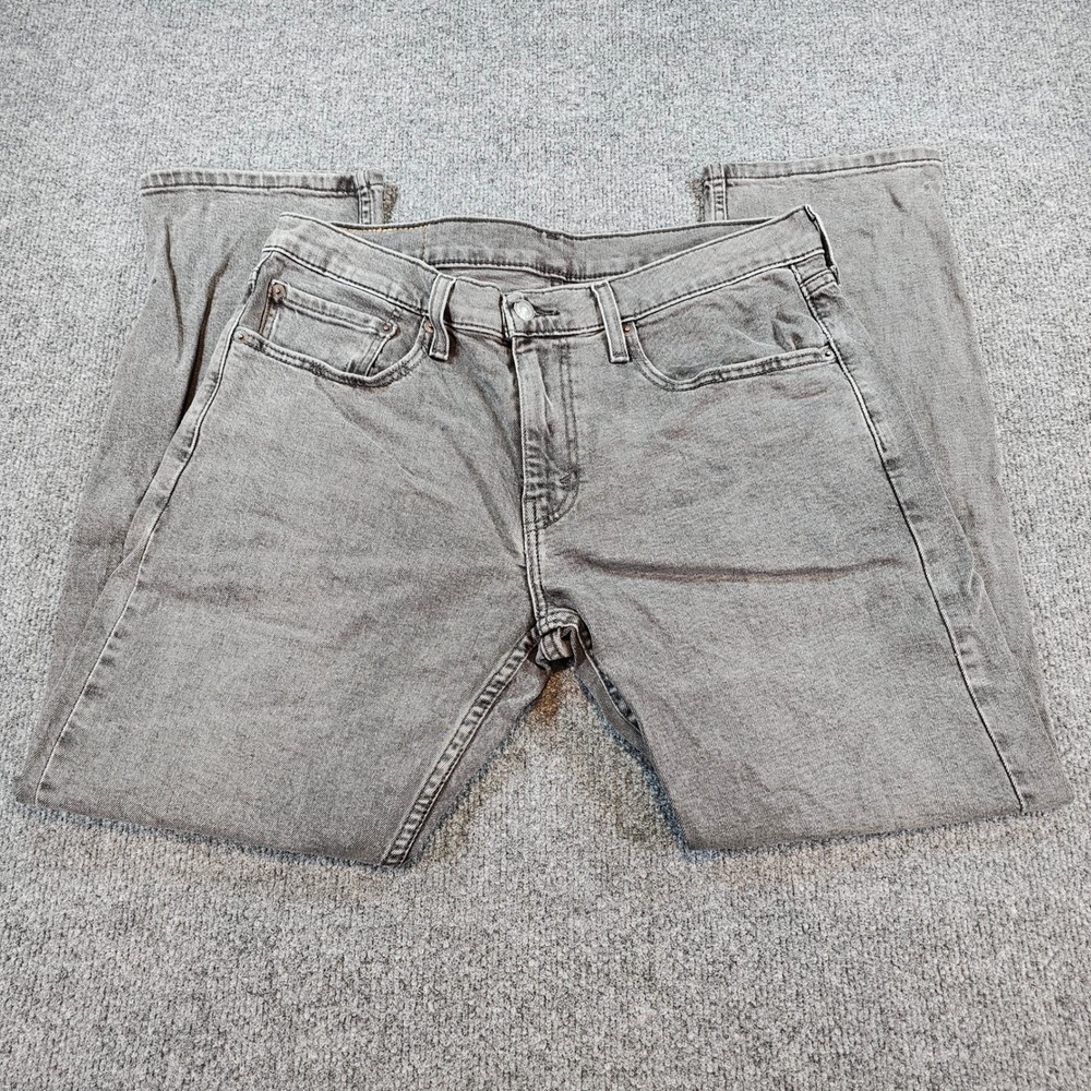 Levi's 502 Mens 32x28 (31x30 Tag) Gray Jean Regular Taper Acid Wash Denim Casual